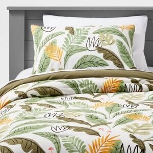 Queen  Botanical Garden Cotton Comforter Set Green - Pillowfort